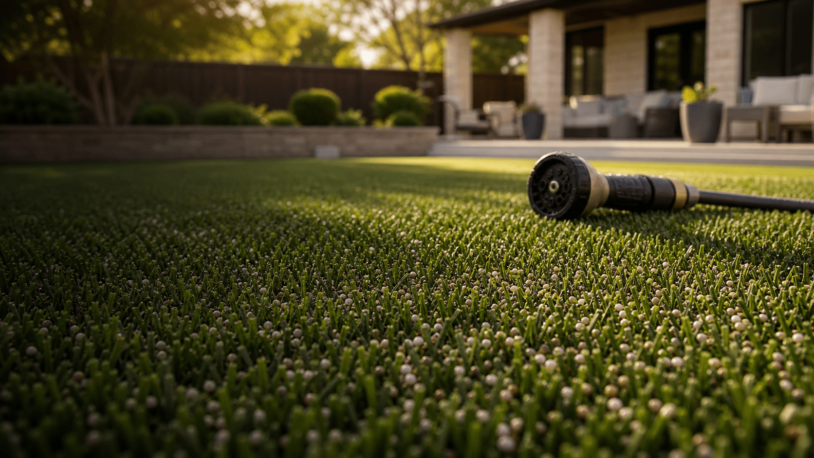 Deodorizer infill brushed into artificial turf
