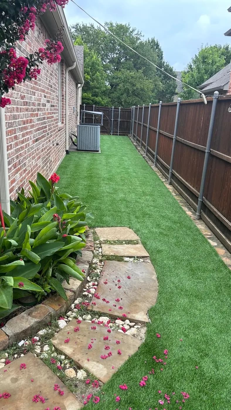 Finished landscape turf installation by DFW Turf Pros 21